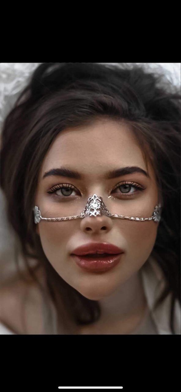 Face Chain with pendants, Handmade silver Face Jewelry